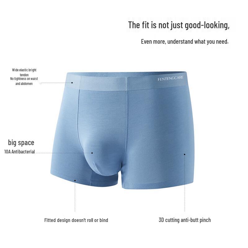 FENTENGCARE Herren Nahtlose Modal Eis Seide Antibakterielle Boxer Briefs