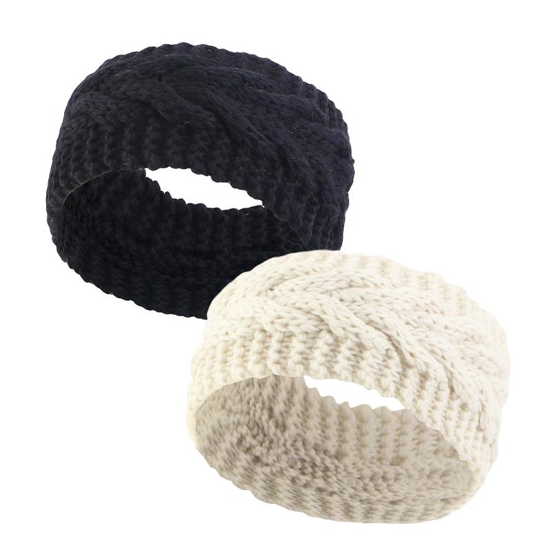 

3PCS/LOT Fried Dough Twists wool hair band Winter Knitted Inner Layer Windproof and Keepwarm Headband One Size