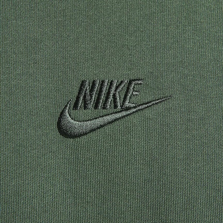 Nike Solid Color Embroidered Logo Loose Fit Round Neck Short Sleeve T-Shirt Men Tops Green FB9767-323