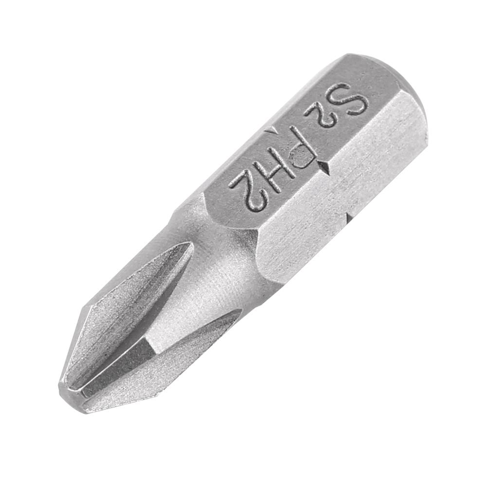 10 Pcs 25mm Length 1 4 Inch Hex Shank S2 Magnetic PH2 Cross Head Screwdriver Bits