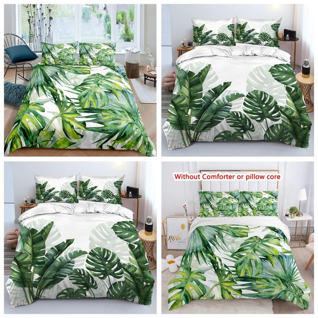 Simple Turtle Leaf 3D Printing Grinding Advanced Sense Three-piece Quilt Cover Dormitory Three-piece Bedding
