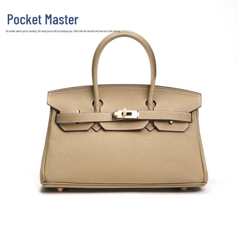 Bolsa de Mão Dou Xiaozhu Estilo Birkin em Couro Premium