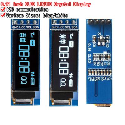 0.91 Inch OLED Display Module White/blue OLED 128X32 LCD LED Display SSD1306 12864 0.91 IIC i2C Communicate for Ardunio