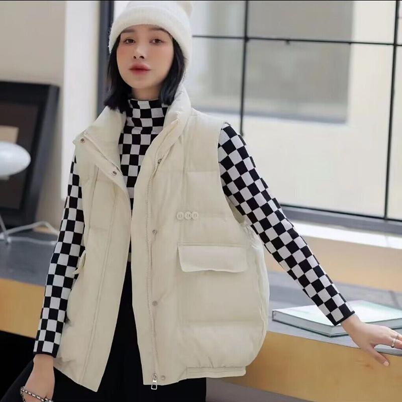Down vest women's 2024 new style duck down jacket short down jacket women's vest hair vest jacket