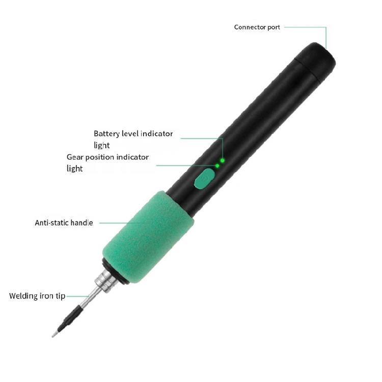 USB Intelligent Electric Soldering Iron 230-450℃ Rapid Heating Soldering Pen Rechargeable Carrying Case Adjustable