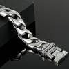 Gothic Skull Men's Bracelet 15MM Width Polished Stainless Steel Cuban Link Chain Hip Hop Streetwear Biker Jewelry
