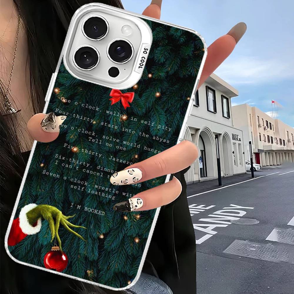

C-Christmas G-Green M-Monsters Phone Case For iPhone 16 15 14 13 12 11 Pro Max Matte Shockproof Back Anti Fall Matte Cover iPhone 15 pro
