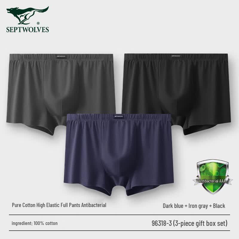 SEPTWOLVES Men s 100% Cotton Anti-Bacterial Boxer Briefs 4XL