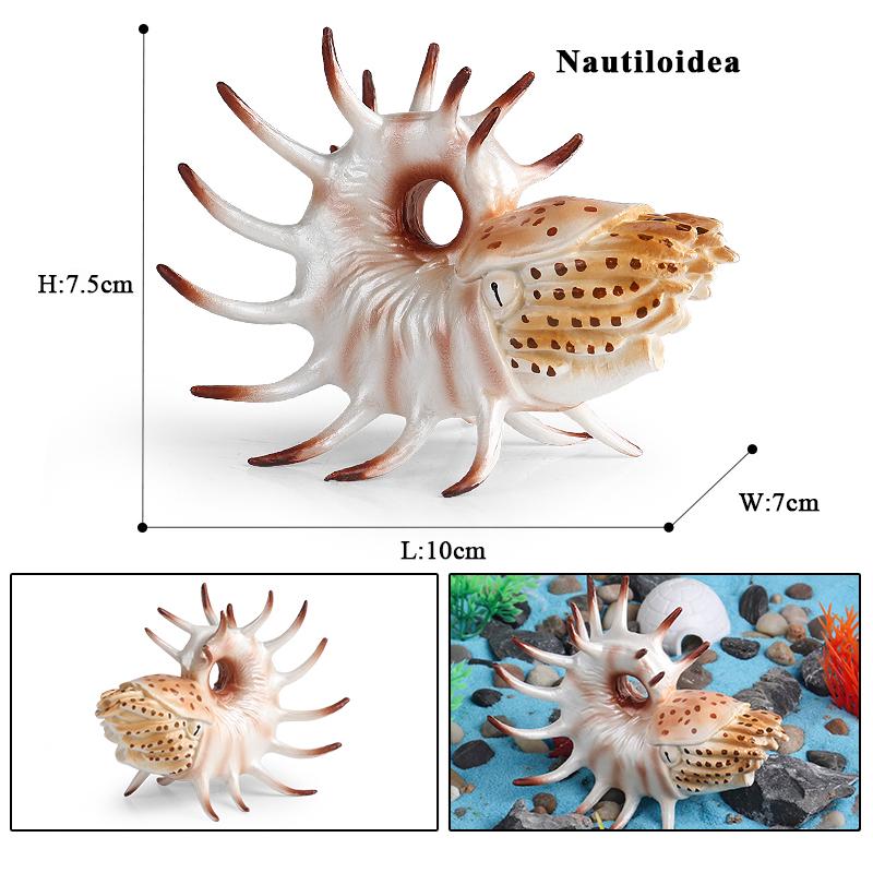 Oenux Sea Life Animals Coral Octopus Nautiloidea Crab Starfish Ocean Model Action Figures Educational Collection Toy Kid Gift