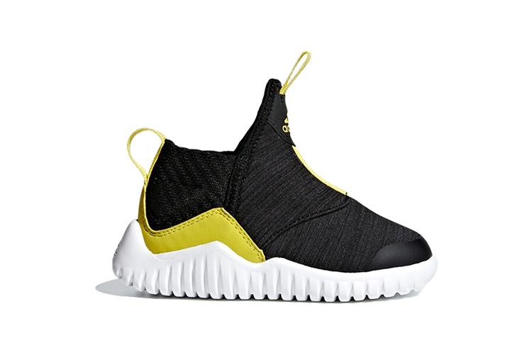 Adidas Rapidazen I Slip Resistant Abrasion Resistant Low top Toddler Shoes Black Yellow White Infant And Toddler AH2536
