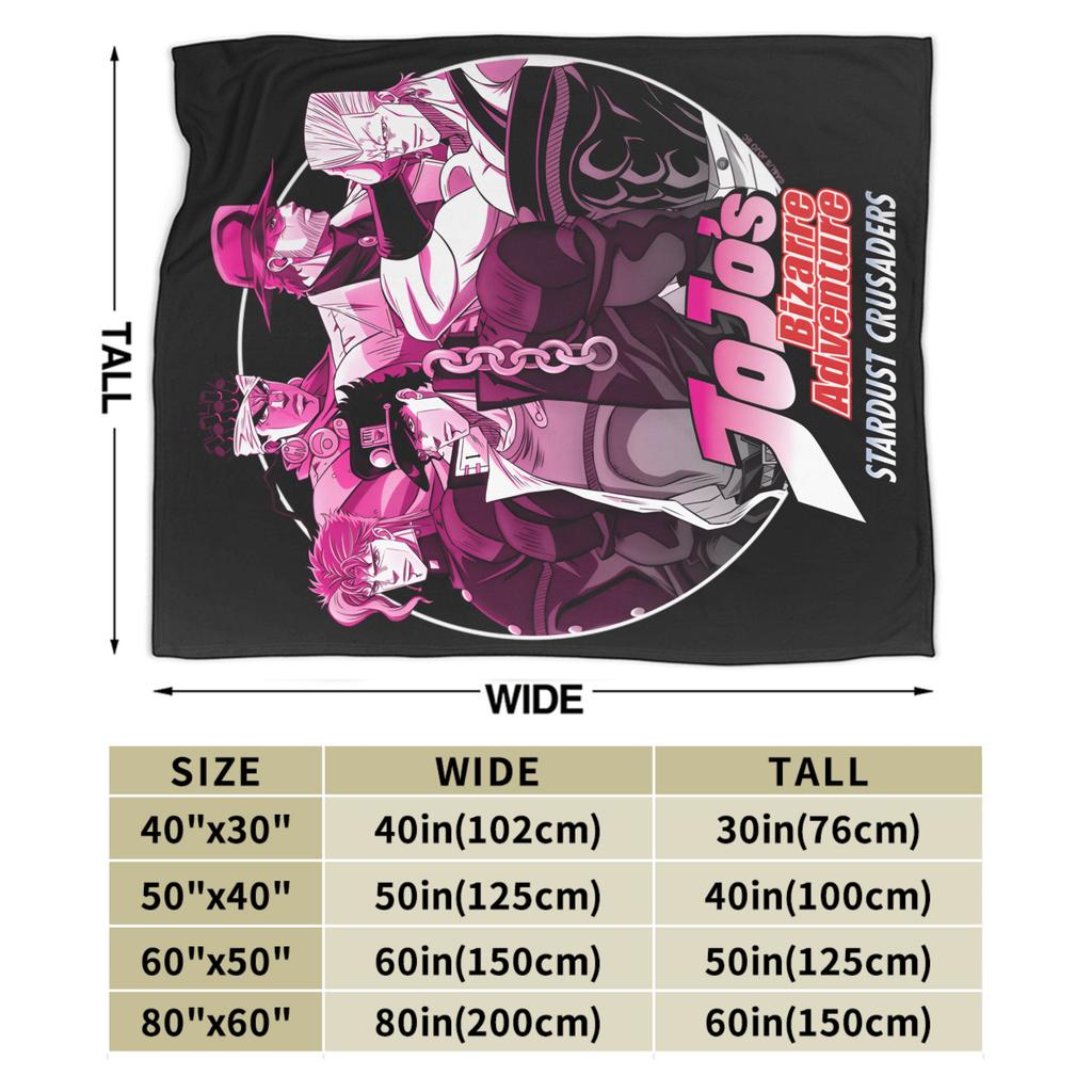 JoJos Bizarre Adventure Anime Blanket Multi-size Super Soft and Warm Throw Blankets for Sofa Couch and Bed