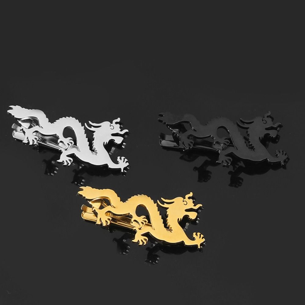 Ethnic Chinese Dragon Tie Pin Chinese Style Loong Necktie Buckle  Concert Accessories