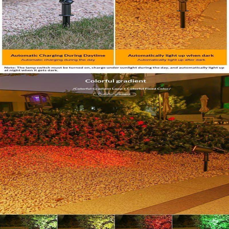 Solar Garden Spotlights Waterproof Adjustable Head Yard Lawn Landscape Lighting