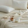 Japanese Quilts Cotton Linen Gauze Comforter Polyester Fiber Filling Simple Cooling Blanket Solid Thin Double Bed Quilts