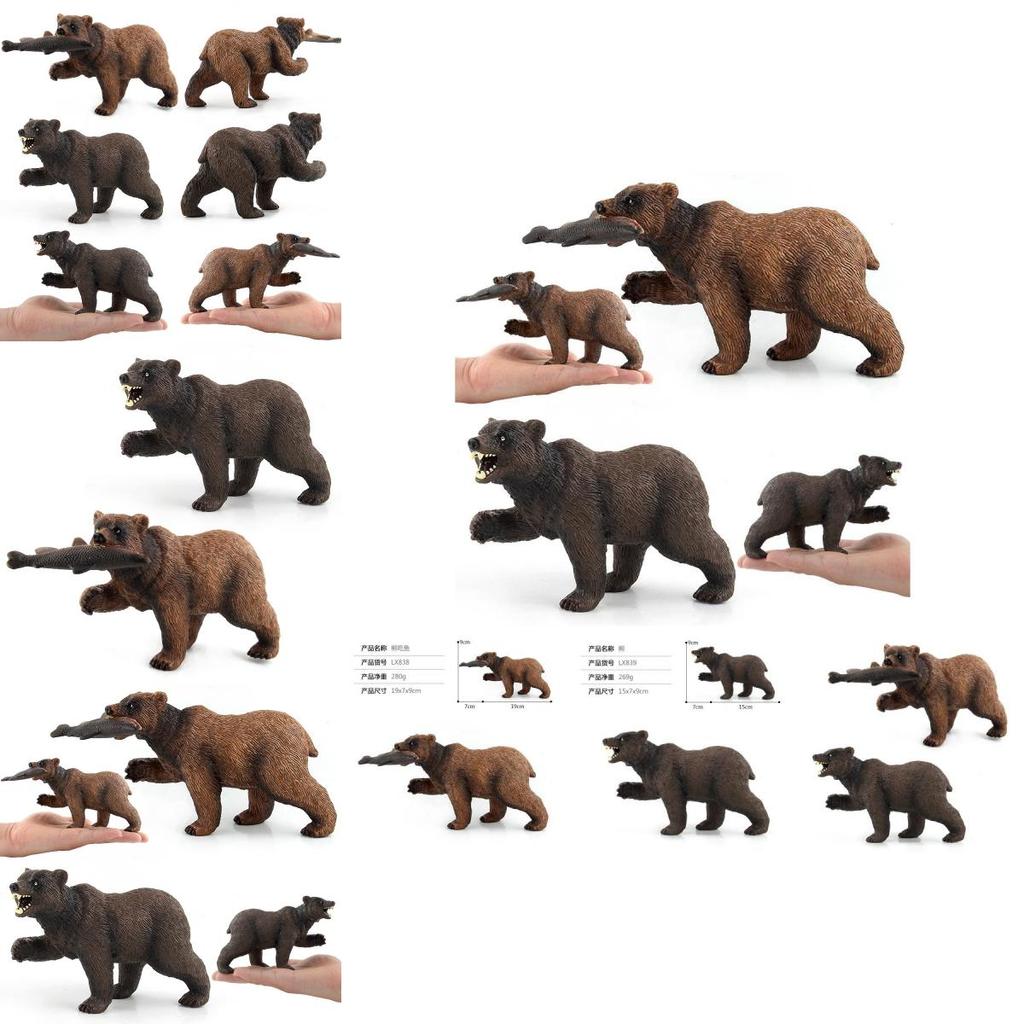 Authentic Forest Animal Figurines Black Bear And Brown Bear Realistic Toy Set