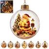 Acrylic Christmas Keepsake Lighted Clear Ball Ornaments, Cute Santa Claus/Tree/Snowman/Angel Figure Inside Winter Wonderland Decorations
