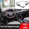 For Ford Kuga Escape     2024 Carbon Fiber Car Steering Wheel Panel Cover Trim Interior Mouldings Accessories