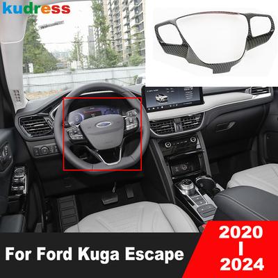 Für Ford Kuga Escape     2024 Kohlefaser Auto Lenkrad Panel Abdeckung Zierleiste Innenraumleisten Zubehör