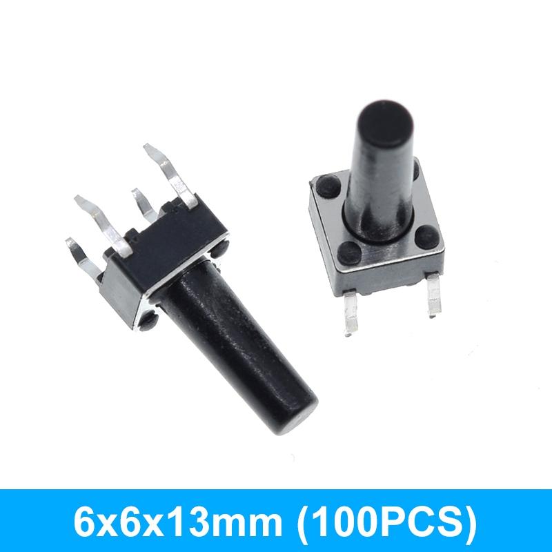 100/300pcs 6X6X5/4.3/5.5/6/7/8/9/10/13MM Tact Switch Push Button Switch 12V 4PIN DIP Micro Switch For TV/Toys/home use Button