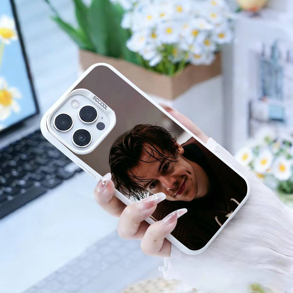 H-HaRRy Styles   Phone Case For iPhone17, 16,15,14,13,12 Pro Max White Candy Matte Shockproof Cover