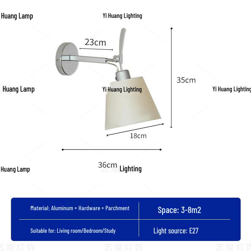 Vintage Italian Minimalist Wall Lamp for Bedroom or Study