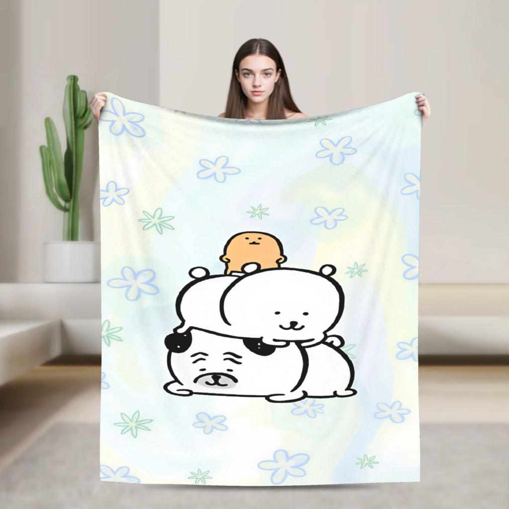 Joke Bear Blanket  Warm Soft Comfortable Plush Throw Blanket For Outdoor Airplane Travel Flannel Bedspread Bed Cover