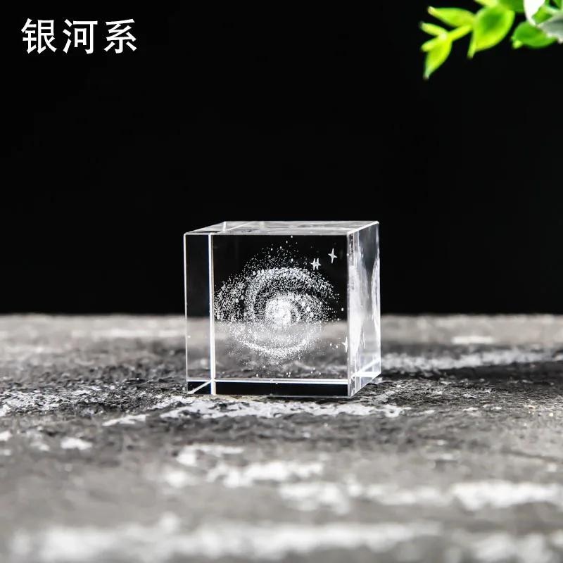 40-80 Crystal Cube Carved Raindrops Moon Solar System Clouds Cube Heart Shaped Desktop Creative Gift Ornaments