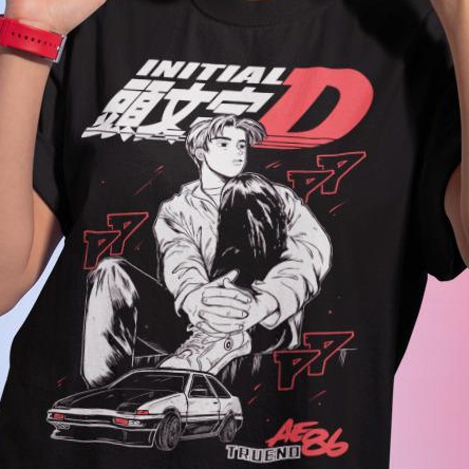 Initial D Itsuki Fujiwara T-Shirt Sport Anime Manga Movie Unisex Shirt All Size S