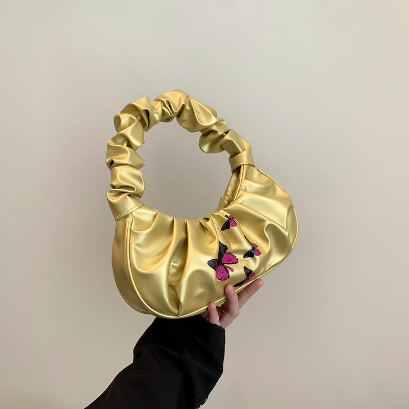 Neue Sommer-Mode Trendige Halbmond-Achseltasche für Damen Wolkenplissierte Tasche Textur Koreanischer Stil Umhängetasche