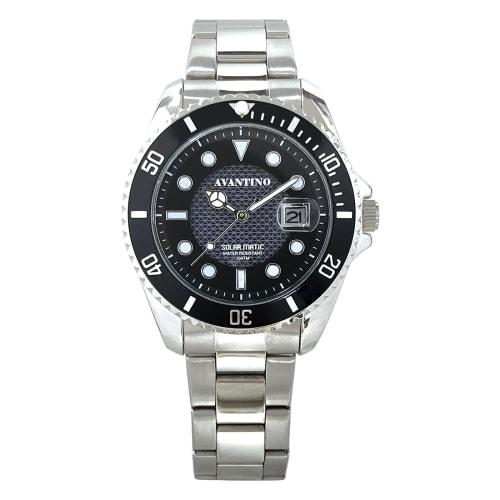 

Klefer Men s Analog Solar Rechargeable Watch with Metal Band, Silver, AV-AM284-BKS