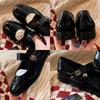Französischer College-Stil klassisch vielseitig runder Kopf leichte Öffnung ein Wort mit dickem Absatz Mary Jane Einzelschuhe Damen kleine Lederschuhe Damen s