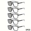 5 Piece Light Conversion Reading Glasses Suitable for Computers Driving and Daily Use Male and Female Glasses+1.00 To+4.00