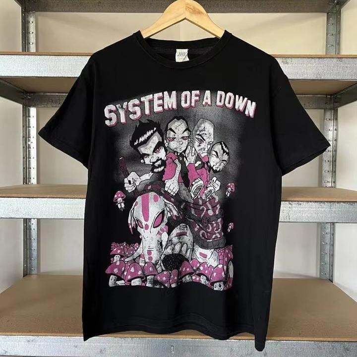 Heißer Verkauf System of a Down EU UK Tour 2026 T-Shirt SYSTEM OF A DOWN Medusa Rock Style T-Shirt Y2K Herren Damen Hip-Hop T-Shirt Baumwolle Gothic Rundhals-T-Shirt