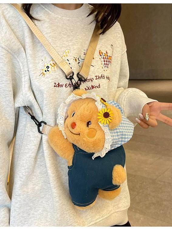 Cute Cow Cartoon Shoulder Bag With Cotton Material For Daily Casual Use