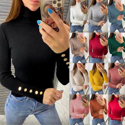 Women Autumn Winter Pullovers and Sweaters Ladies Basic Slim Long Sleeve Turtleneck Jumper Pull Sweater Tops Knitted Wear