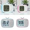 TV Shape Digital Display Alarm Clock With Thermometer and Calendar for Student Bedroom