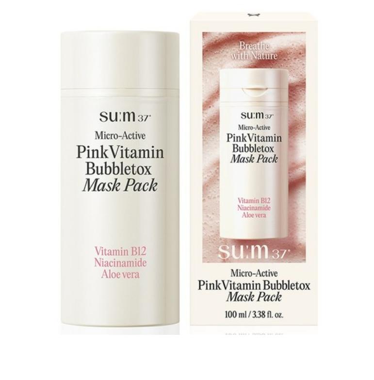 

SUM37 Микро-Активная Розовая Витаминная Маска Bubbletox 100 мл – Осветляющая и Очищающая Поры 1 ea