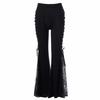 Ladies Casual Pants Sexy Slim Printed Lace High Waist Flared Pants