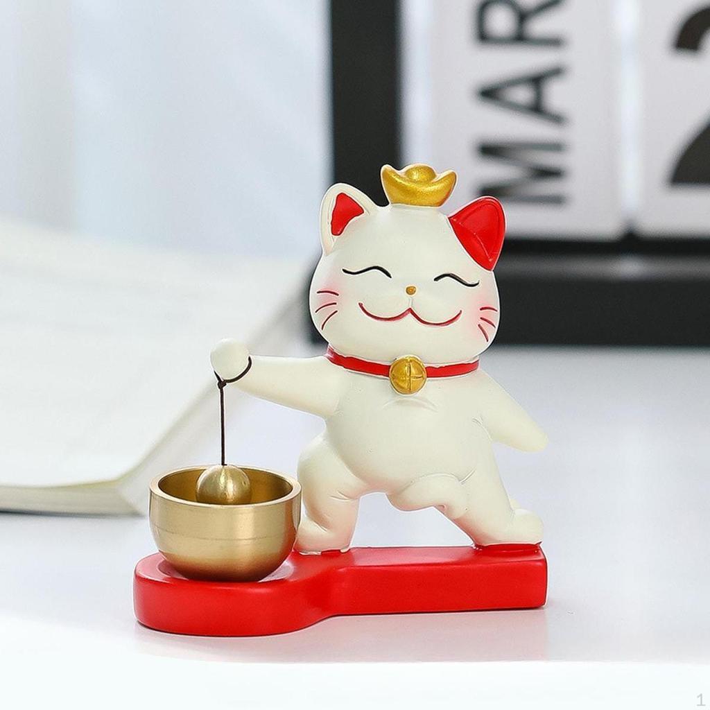 Lucky Cat Door Bell Chime Cute Doorbell Hanging Ornament for Business Entrance Coffee Shop Simple