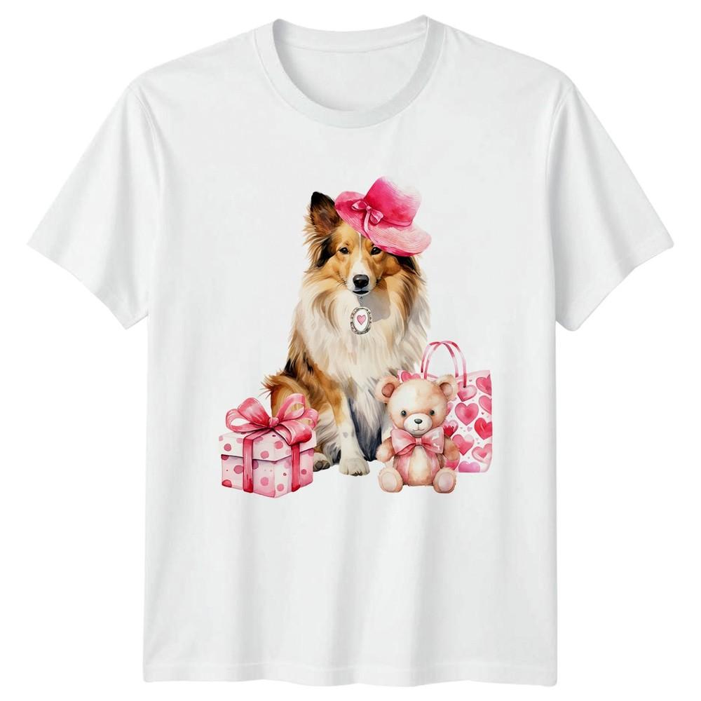 Shetland Sheepdog Dog Collie Wearing Unisexs TShirt Sheltie Lover Dog Breeds S