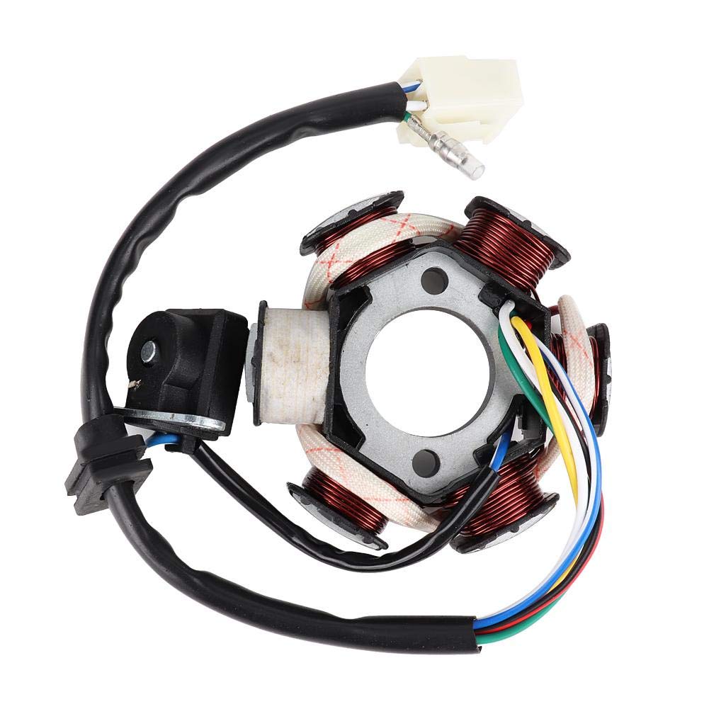 Qiilu Magnetic Stator, 6 Coils 5 Wires Magnetic Stater Coil Fits 50cc 70cc 90cc 110cc 125cc ATV Go Kart