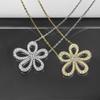 Sunflower Diamond Pendant Necklace - Elegant High-End Clavicle Chain for Women