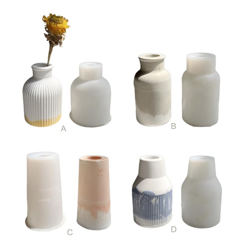 DIY Castings Moulds Small Flower Vases Mould Silicones Craft Pendants 3D Delicate Molds Flower Vases Decorations Mould