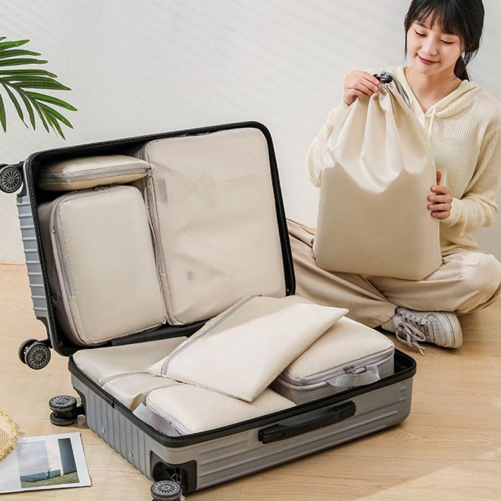 4pcs Foldable Compression Packing Cubes Bag Multi-Purpose Luggage Storage Cases  Travel
