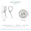 Bisaer 925 Sterling Silver Snake Hoop Earrings Green Zircon Animal Earrings Plated Platinum For Women Party Fine Jewelry