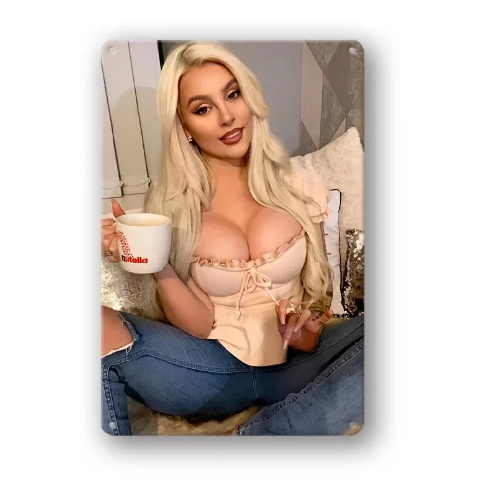 Vintage Metal Wall Art 8x12 Inch, Retro Cafe Sign with Pre-Drilled Holes for Home Bar Decor