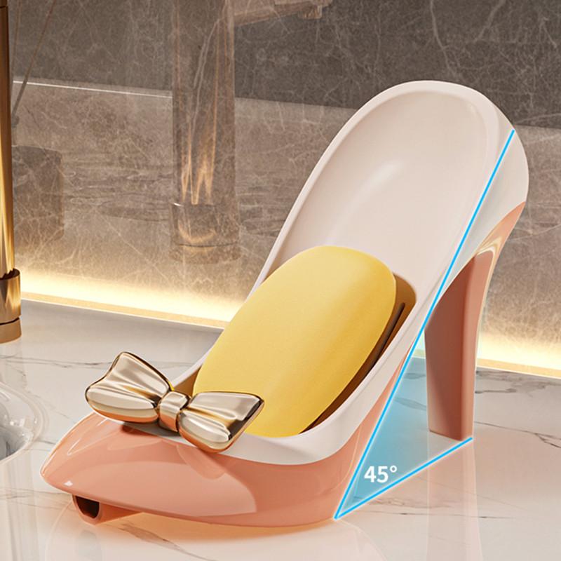 Creative High Heels Soap Dish Holder Drain Portable Home Bathroom el Soap Box Tray Bathroom Accessories Crafts Gift