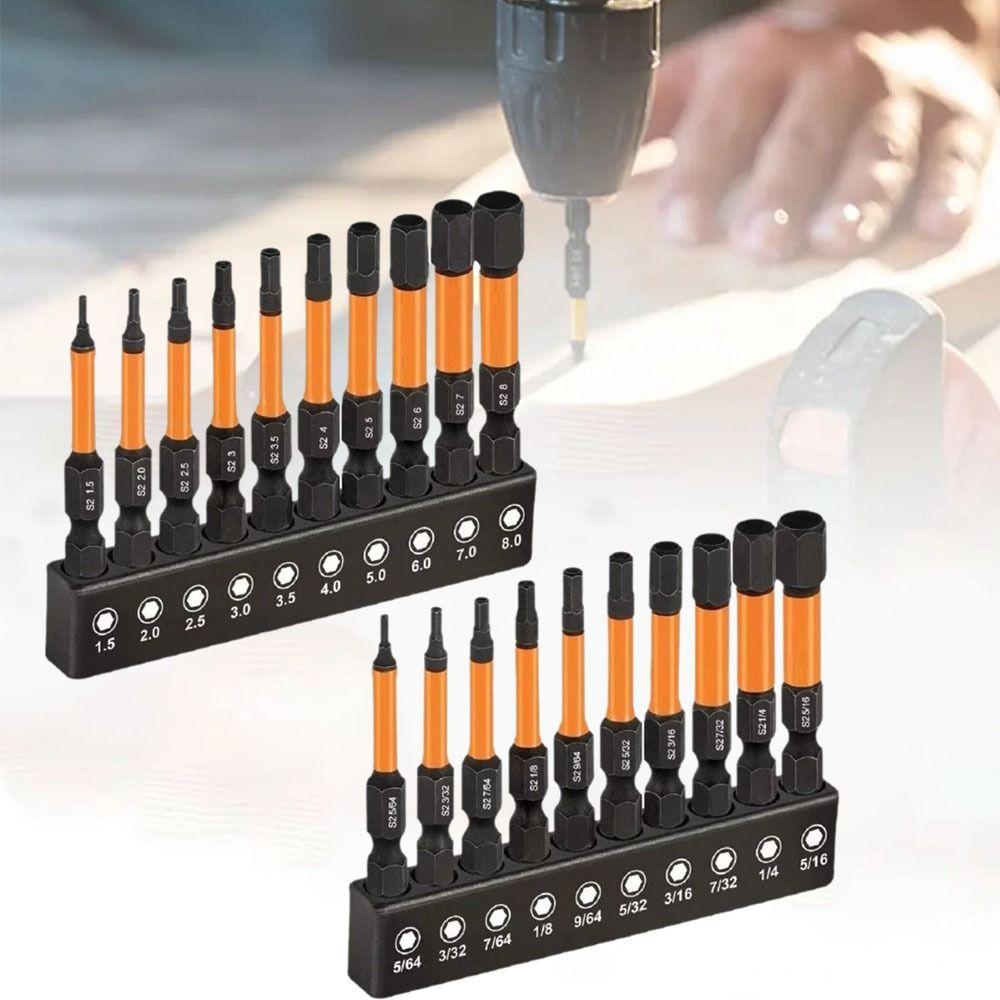 1/4inch Impact Hex Head Sae and Metric Hex Shanks Allen Wrench Drill Bit Impact Driver Length 50mm