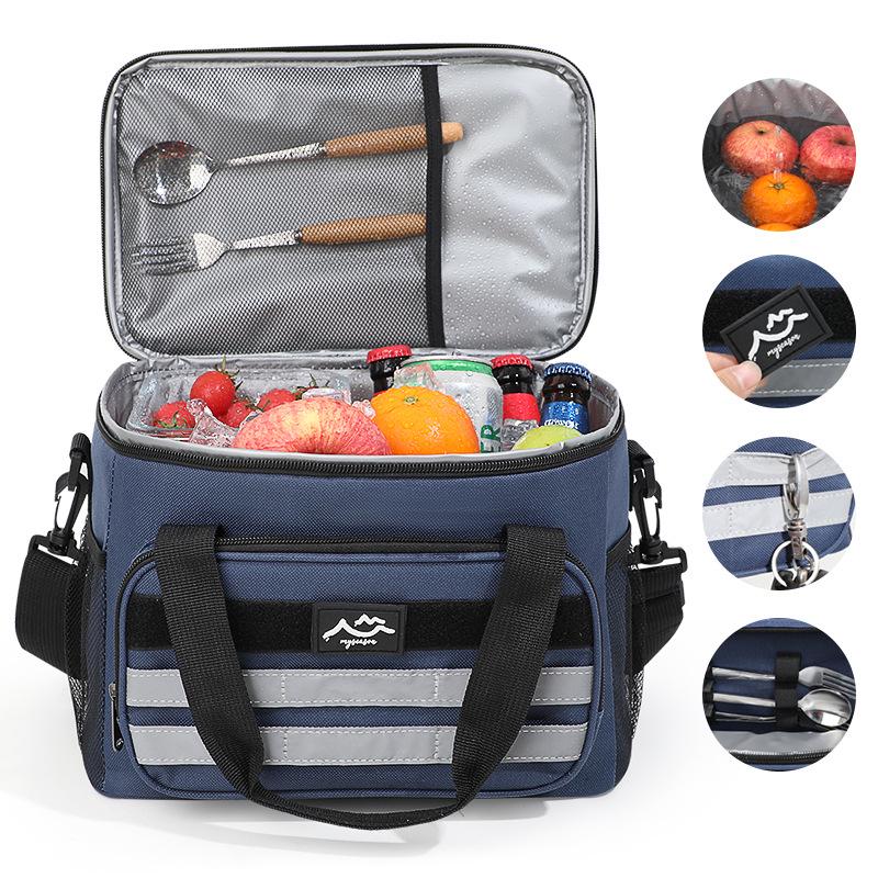 Portable Insulated Oxford Cloth Lunch Bag - Handheld & Shoulder Carry, Ideal for Picnics & Outdoor Use