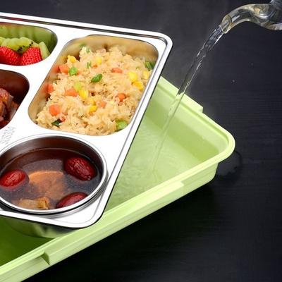 Leakproof Stainless Steel Lunch Box Multi-Grid Food Grade Food Container with Cutlery Microwavable Insulated Lunch Box